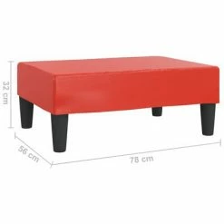 VidaXL Repose-pied Rouge 78x56x32 cm Similicuir -Poufs Soldes image 6 337713