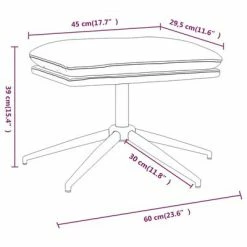 VidaXL Repose-pied Taupe 60x60x39 cm Tissu -Poufs Soldes image 6 341554