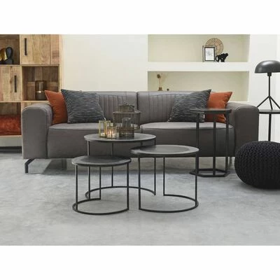 LABEL51 Pouf tricoté Coton M Noir 6 LABEL51 Pouf tricoté Coton M Noir – Image 6