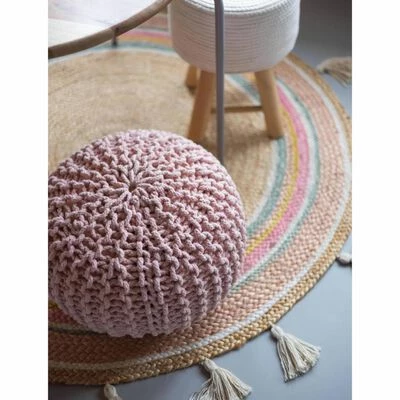 KidsDepot Pouf Bundy 40x32 cm Coton Rose 6 KidsDepot Pouf Bundy 40x32 cm Coton Rose – Image 6